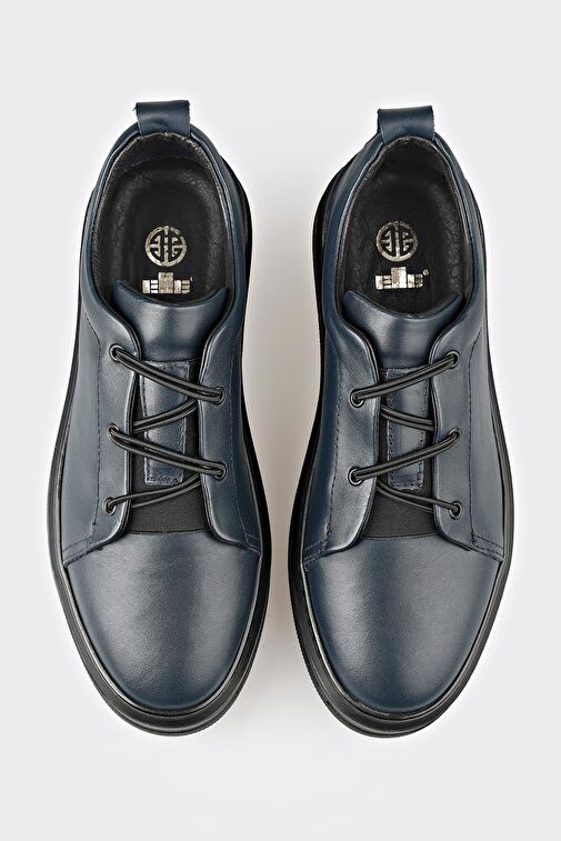 Elle Lacivert Erkek Deri Günlük Ayakkabı BLERIM-8 - Görsel 5