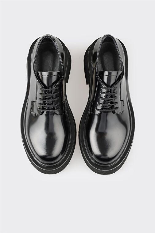 Elle Siyah Kadın Deri Günlük Ayakkabı SAHRAU - Görsel 5