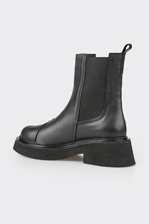 Siyah Deri Kadın Günlük Bot - Görsel 4