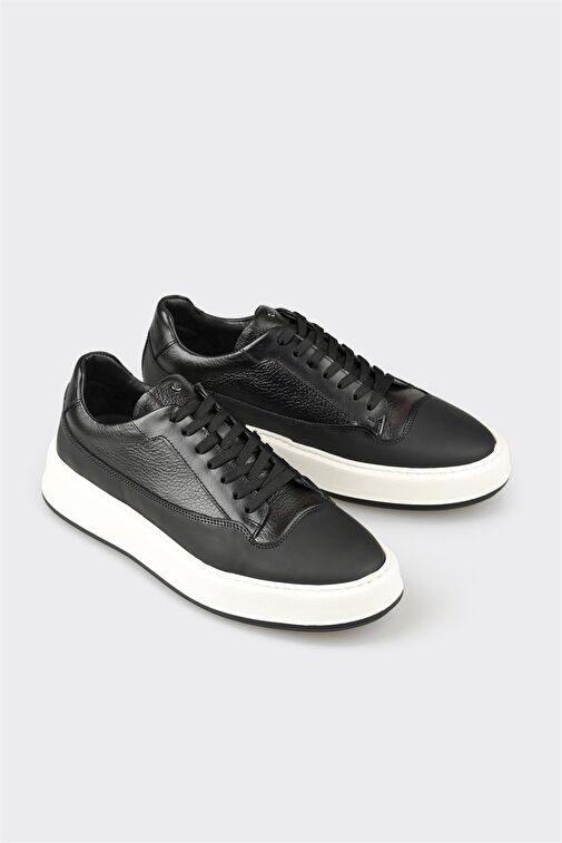 Siyah Deri Erkek Günlük Ayakkabı - Görsel 3