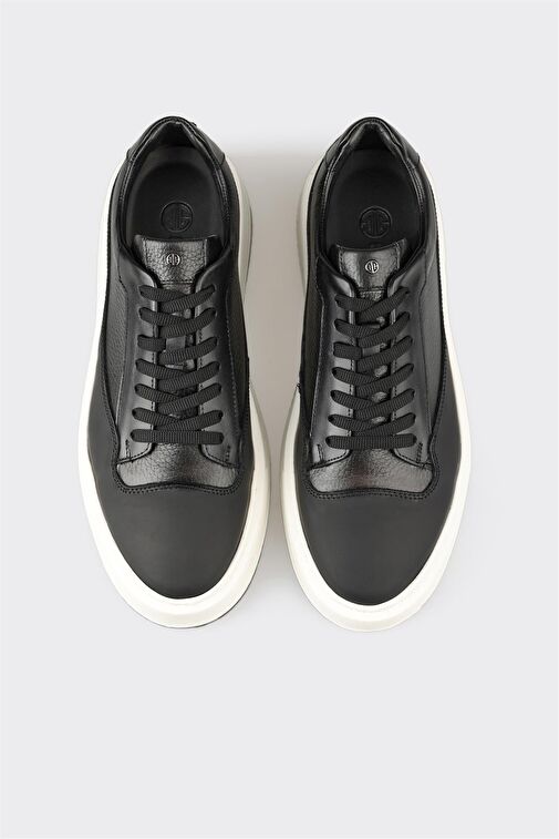 Siyah Deri Erkek Günlük Ayakkabı - Görsel 5