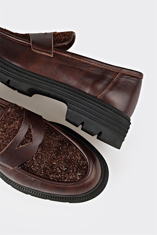 Kahve Deri Kadın Günlük Ayakkabı - Görsel 6