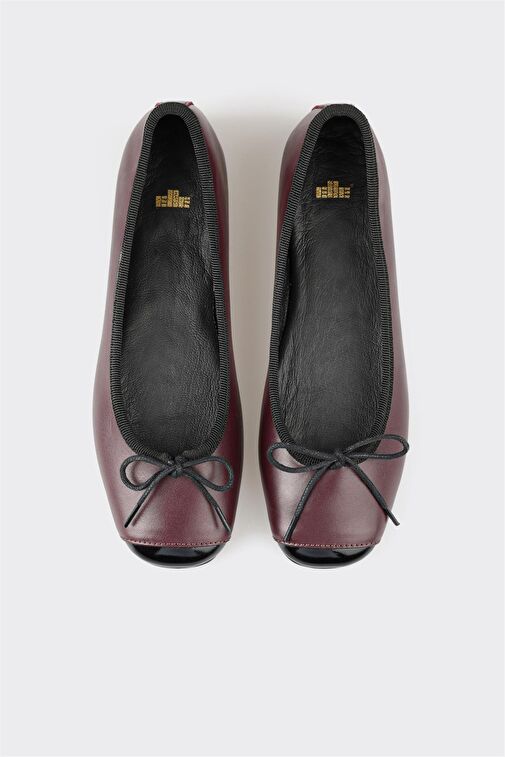 Elle Elle Bordo Deri Kadın Günlük Ayakkabı Babet | Boyner Bordo - 5. görsel