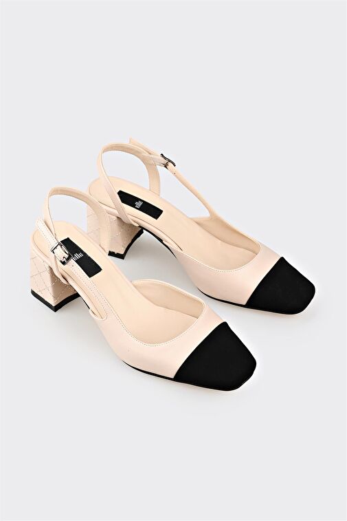 Bej Kadın Topuklu Ayakkabı - Görsel 3