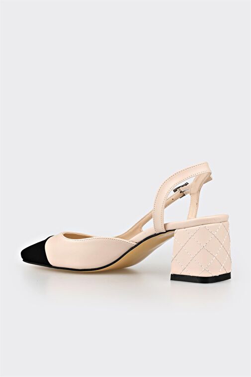 Bej Kadın Topuklu Ayakkabı - Görsel 4