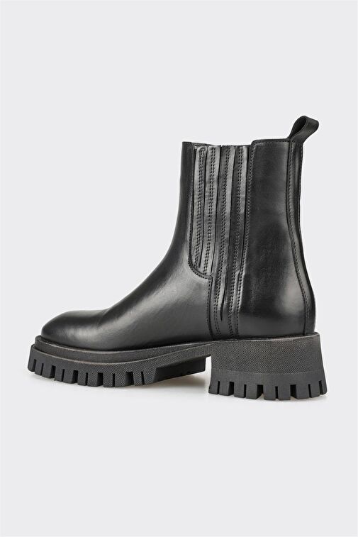 Siyah Deri Kadın Günlük Bot - Görsel 4