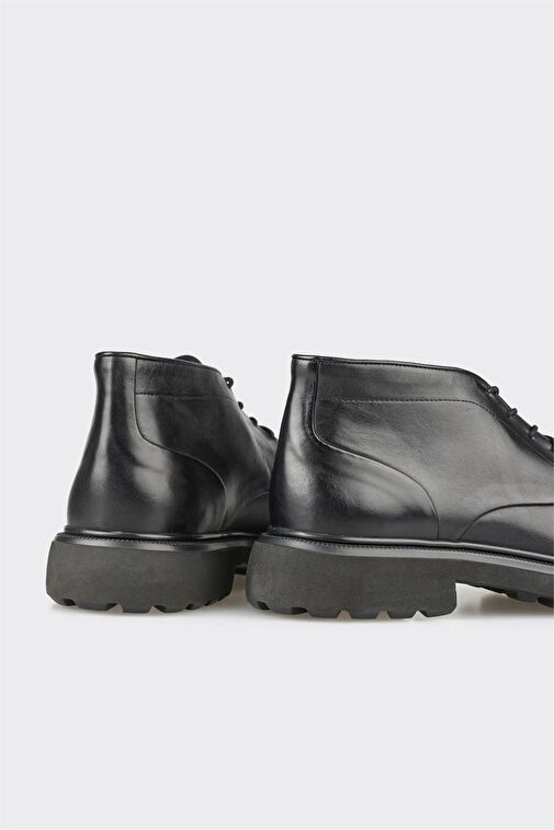 Siyah Deri Erkek Günlük Bot - Görsel 5