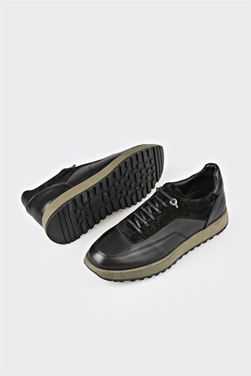 Siyah Deri Erkek Günlük Ayakkabı - Görsel 4