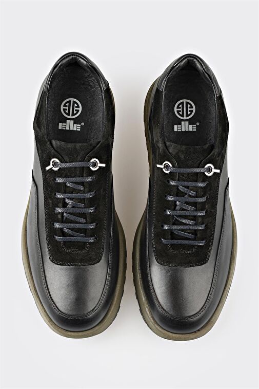 Siyah Deri Erkek Günlük Ayakkabı - Görsel 5