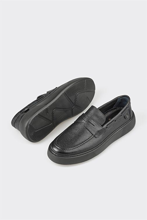 Elle Siyah Erkek Deri Loafer ITAKURA-2 - Görsel 4