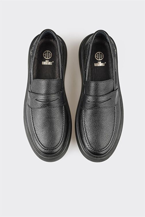 Elle Siyah Erkek Deri Loafer ITAKURA-2 - Görsel 5