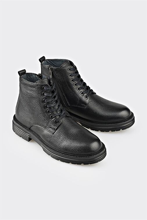 Siyah Deri Erkek Günlük Bot - Görsel 4