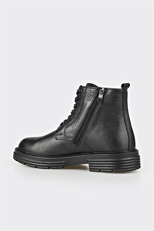 Siyah Deri Erkek Günlük Bot - Görsel 3
