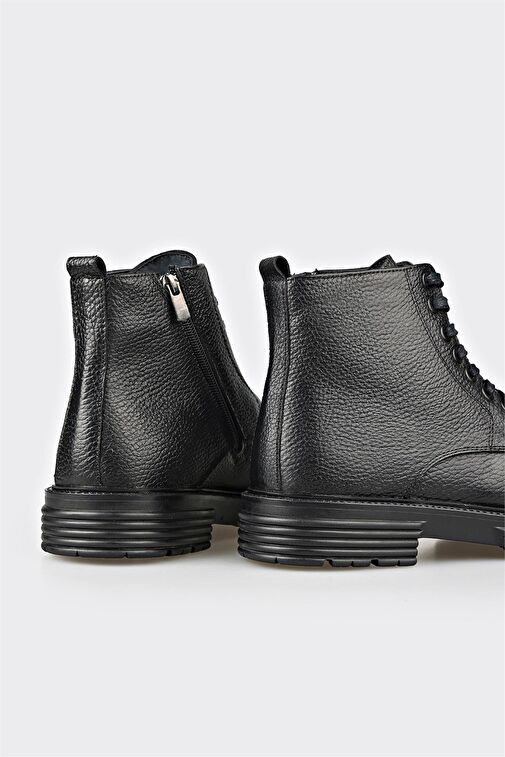 Siyah Deri Erkek Günlük Bot - Görsel 5