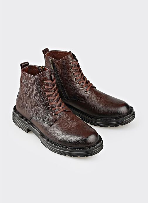 Kahve Deri Erkek Günlük Bot - Görsel 3