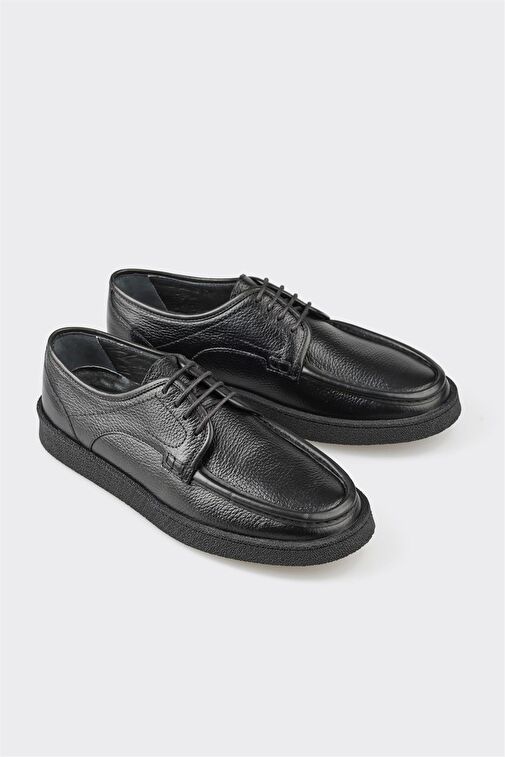 Siyah Deri Erkek Günlük Ayakkabı - Görsel 3