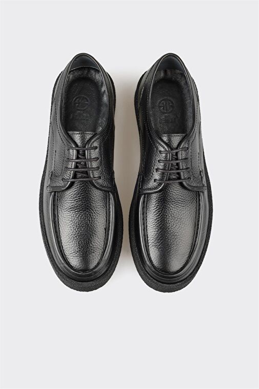 Siyah Deri Erkek Günlük Ayakkabı - Görsel 5