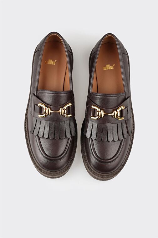 Kahve Deri Kadın Günlük Ayakkabı - Görsel 5