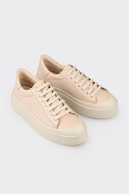 Elle Bej Kadın Deri Sneaker TOYER - Görsel 3