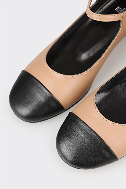 Elle Siyah Kadın Deri Topuklu Ayakkabı UXUGA - Görsel 3