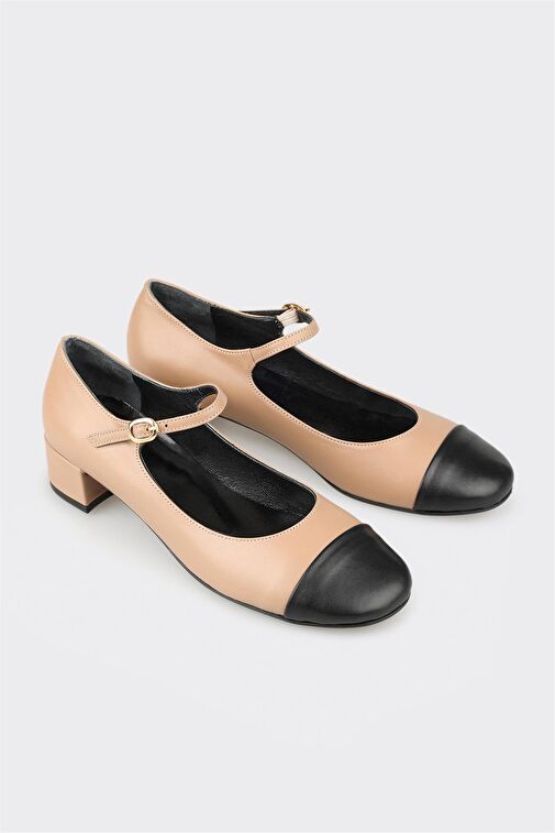 Elle Siyah Kadın Deri Topuklu Ayakkabı UXUGA - Görsel 4