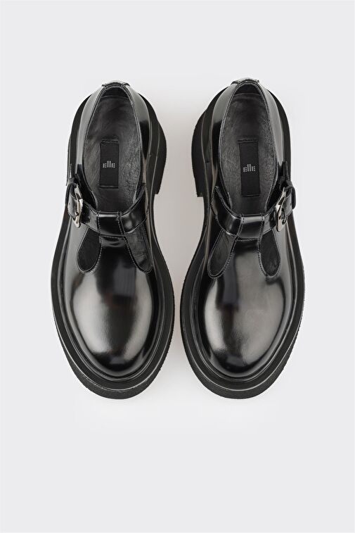 Elle Siyah Kadın Deri Günlük Ayakkabı WAPEL - Görsel 8