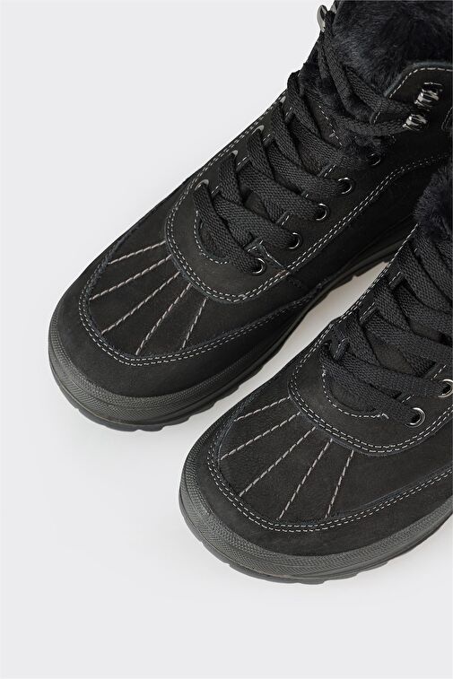 Siyah Deri Kadın Spor Bot - Görsel 5