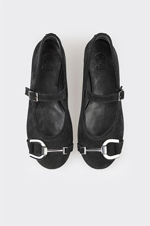 Siyah Deri Kadın Günlük Ayakkabı - Görsel 5