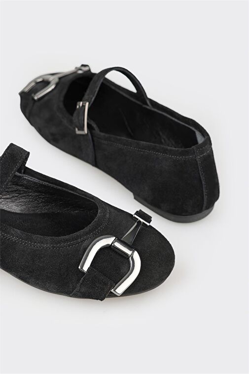 Siyah Deri Kadın Günlük Ayakkabı - Görsel 6