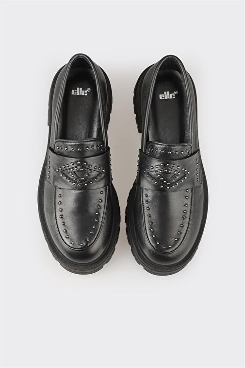 Elle Siyah Kadın Deri Günlük Ayakkabı COROJO - Görsel 5