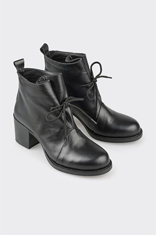 Siyah Deri Kadın Günlük Bot - Görsel 3