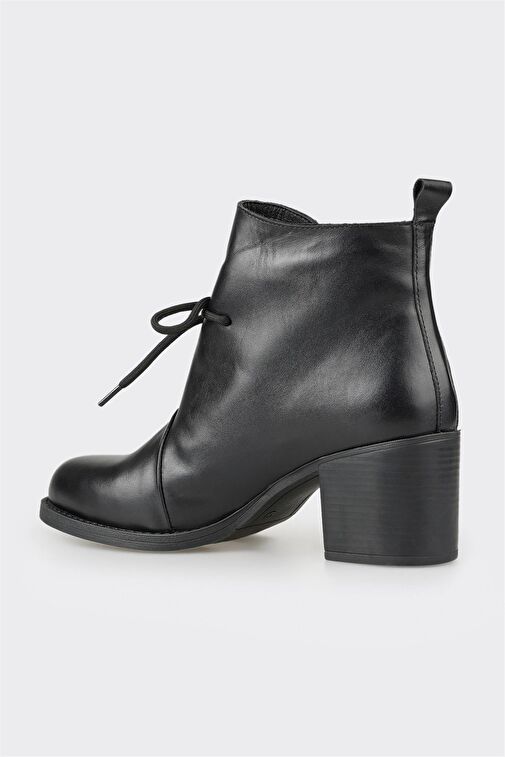 Siyah Deri Kadın Günlük Bot - Görsel 4