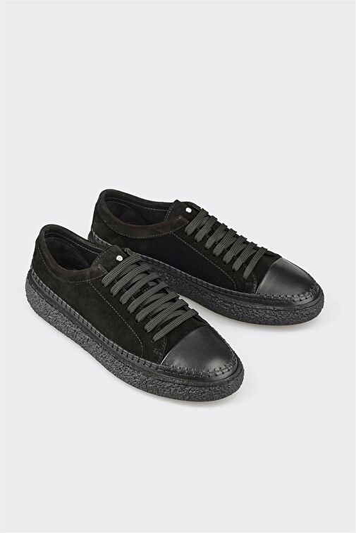 Siyah Deri Erkek Günlük Ayakkabı - Görsel 3