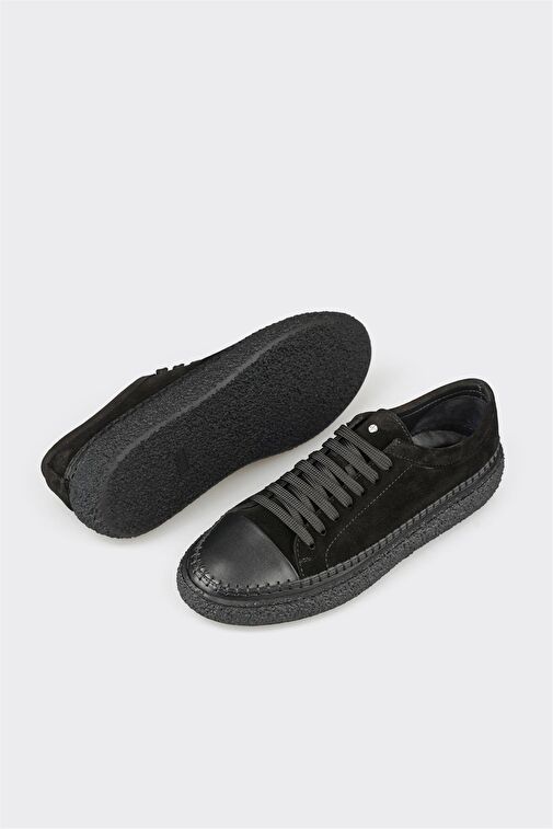 Siyah Deri Erkek Günlük Ayakkabı - Görsel 4