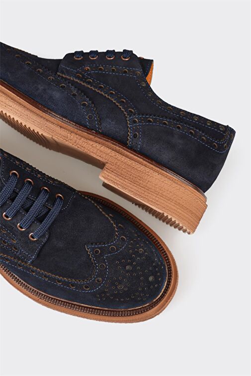 Lacivert Deri Erkek Günlük Ayakkabı - Görsel 6