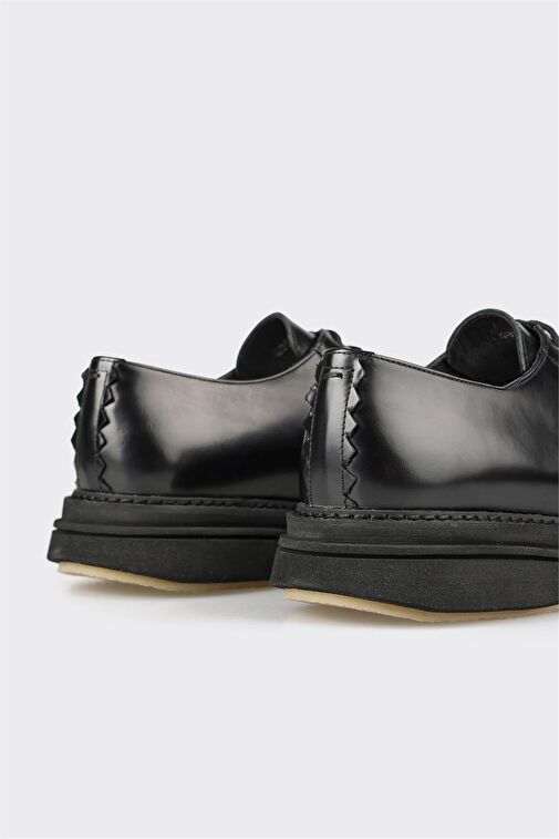 Elle Siyah Erkek Deri Klasik Ayakkabı OMATI - Görsel 6