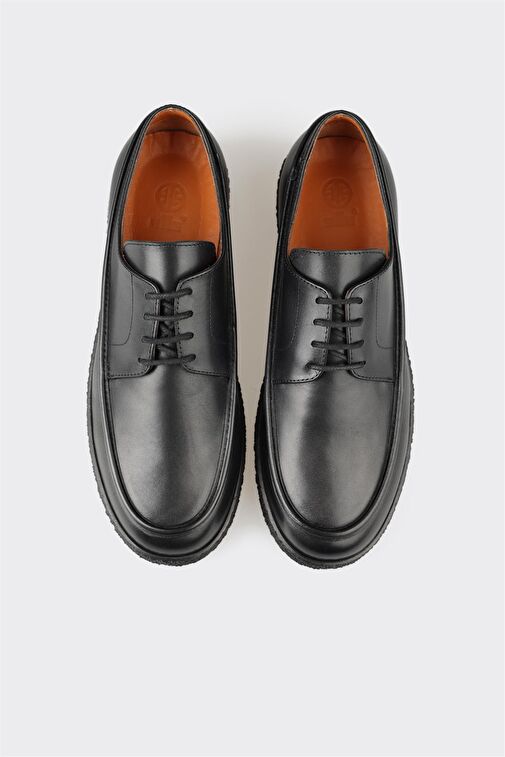 Siyah Deri Erkek Günlük Ayakkabı - Görsel 7