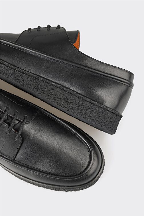 Siyah Deri Erkek Günlük Ayakkabı - Görsel 10