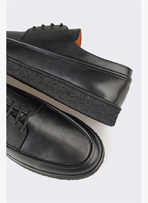 Siyah Deri Erkek Günlük Ayakkabı - Görsel 9