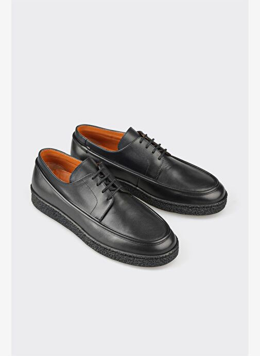 Siyah Deri Erkek Günlük Ayakkabı - Görsel 3