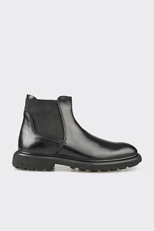 Siyah Deri Erkek Günlük Bot - Görsel 2