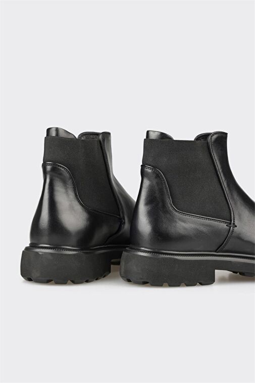 Siyah Deri Erkek Günlük Bot - Görsel 5