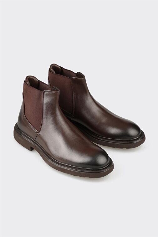 Kahve Deri Erkek Günlük Bot - Görsel 4