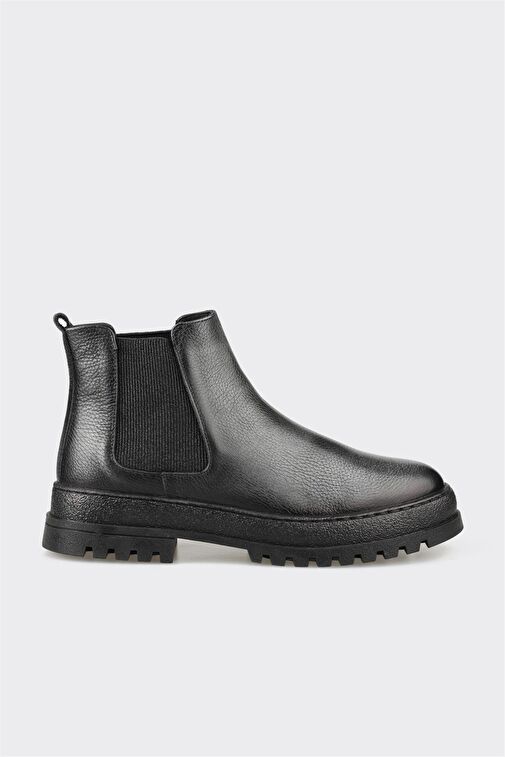 Antrasit Deri Erkek Günlük Bot - Görsel 2