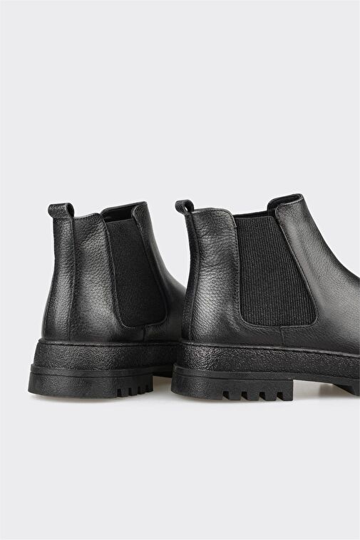 Antrasit Deri Erkek Günlük Bot - Görsel 5