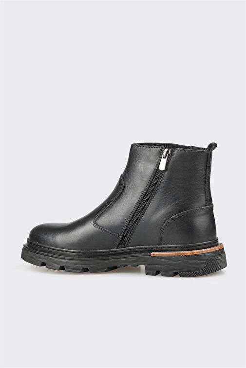 Siyah Deri Erkek Günlük Bot - Görsel 4