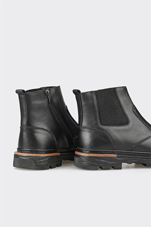 Siyah Deri Erkek Günlük Bot - Görsel 5