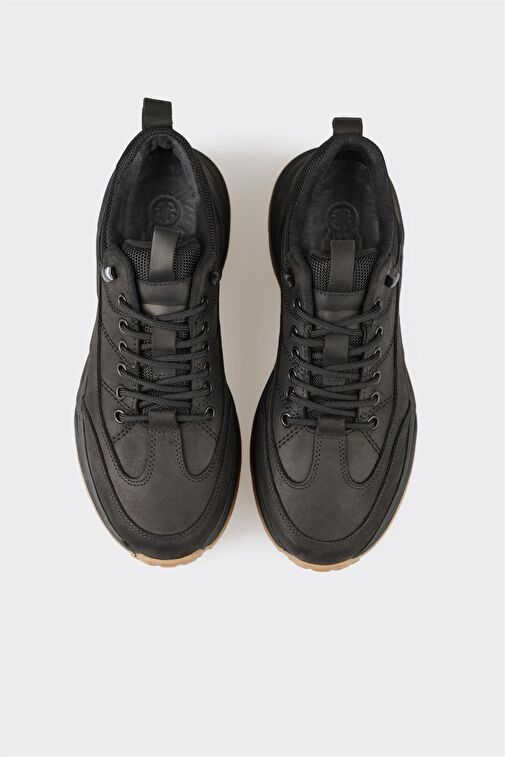 Siyah Deri Erkek Spor Ayakkabı - Görsel 5