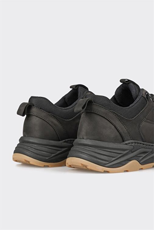 Siyah Deri Erkek Spor Ayakkabı - Görsel 6