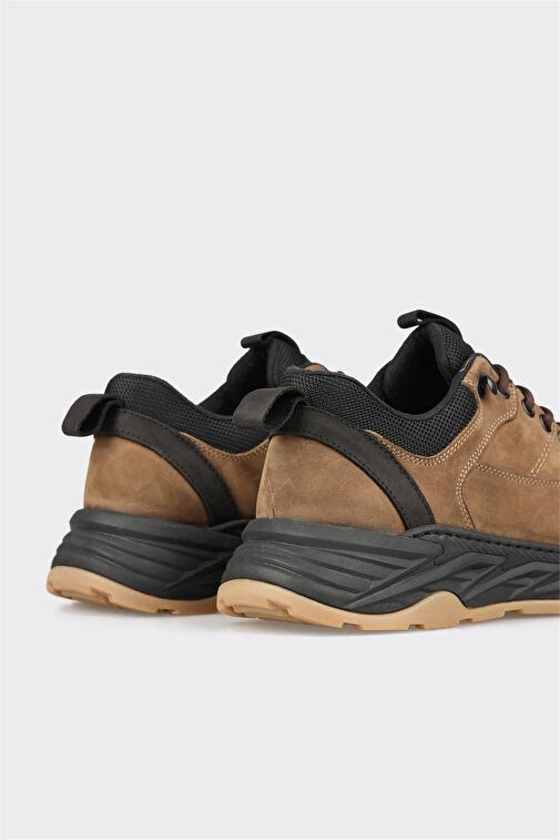 Elle Bej-Siyah Erkek Deri Sneaker PATSENA - Görsel 6